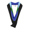 Masters Hood For Education, Counseling & Guidance, Arts in Education - Light Blue/Royal Blue/Green by Wholesale Grad Supply