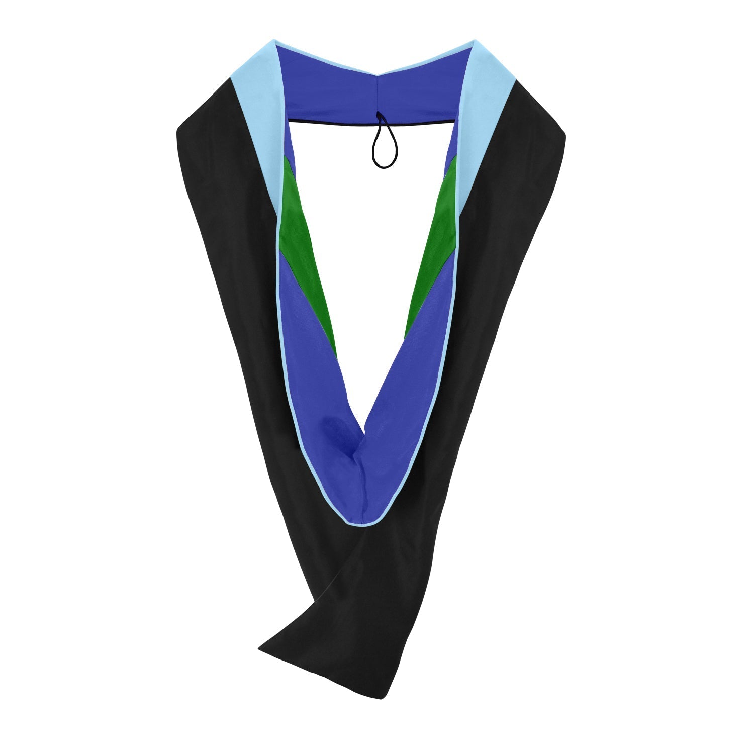 Masters Hood For Education, Counseling & Guidance, Arts in Education - Light Blue/Royal Blue/Green by Wholesale Grad Supply