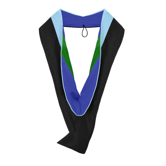 Masters Hood For Education, Counseling & Guidance, Arts in Education - Light Blue/Royal Blue/Green by Wholesale Grad Supply