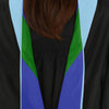 Masters Hood For Education, Counseling & Guidance, Arts in Education - Light Blue/Royal Blue/Green by Wholesale Grad Supply