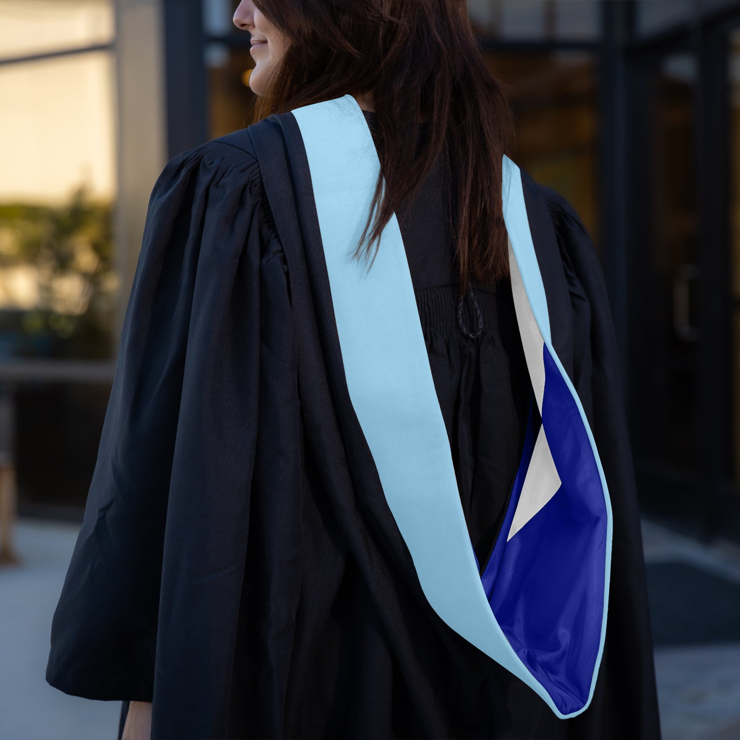 Masters Hood For Education, Counseling & Guidance, Arts in Education - Light Blue/Royal Blue/White by Wholesale Grad Supply
