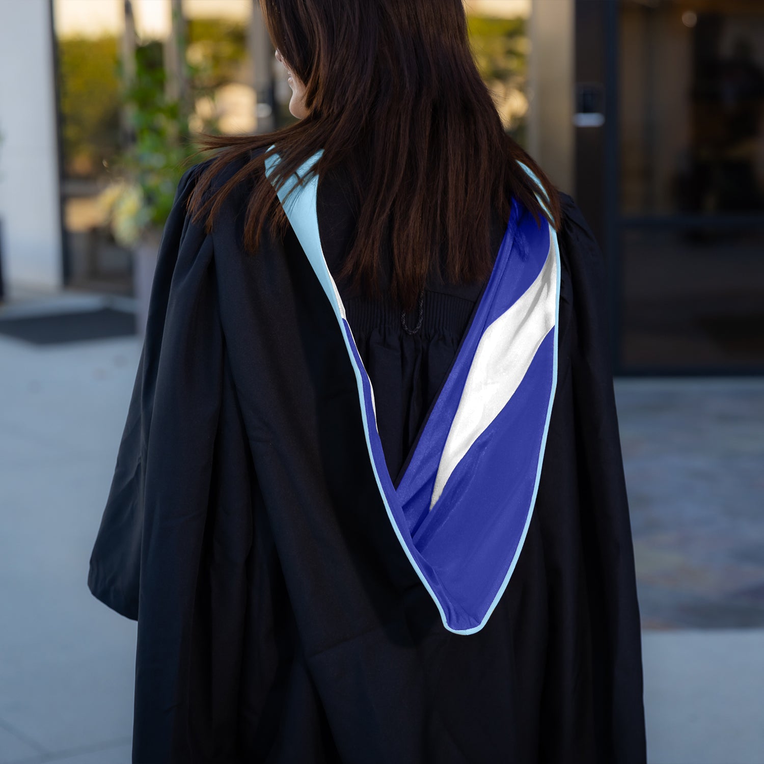 Masters Hood For Education, Counseling & Guidance, Arts in Education - Light Blue/Royal Blue/White by Wholesale Grad Supply