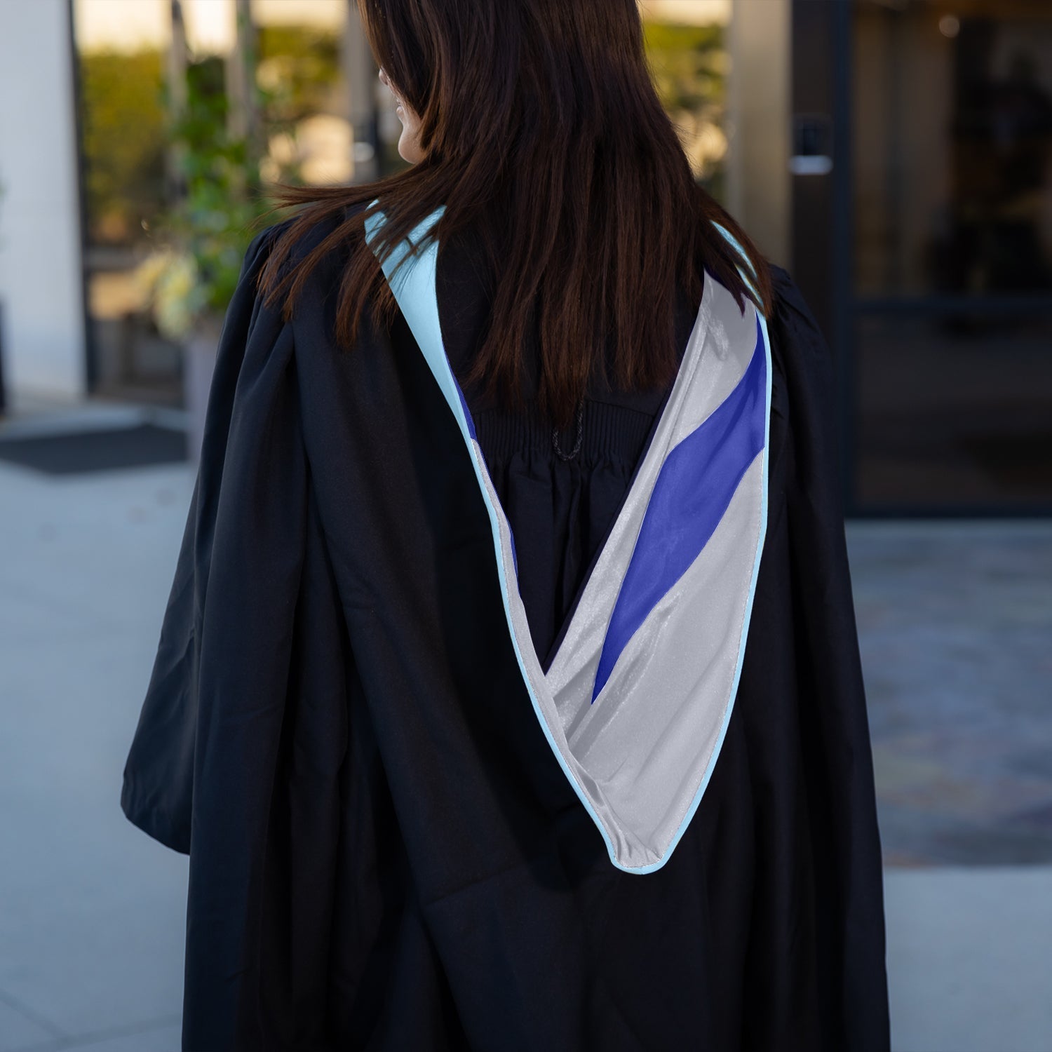 Masters Hood For Education, Counseling & Guidance, Arts in Education - Light Blue/Silver/Royal Blue by Wholesale Grad Supply