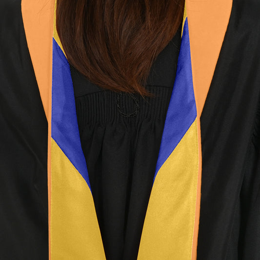 Masters Hood For Engineering, Civil Engineering - Orange/Gold/Royal Blue by Wholesale Grad Supply