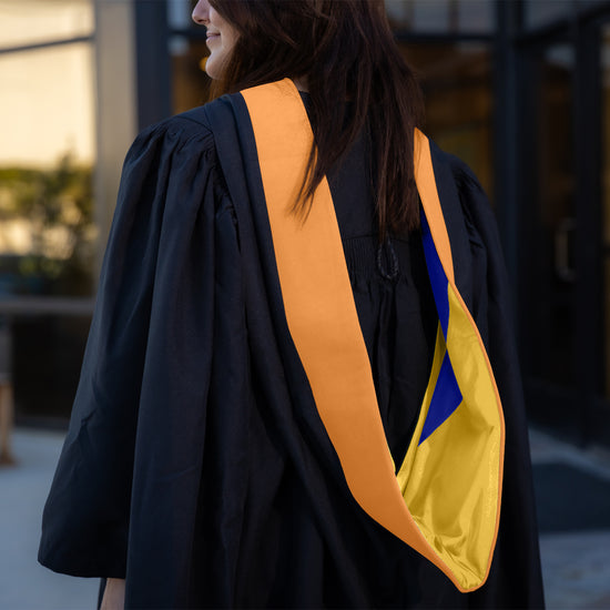 Masters Hood For Engineering, Civil Engineering - Orange/Gold/Royal Blue by Wholesale Grad Supply