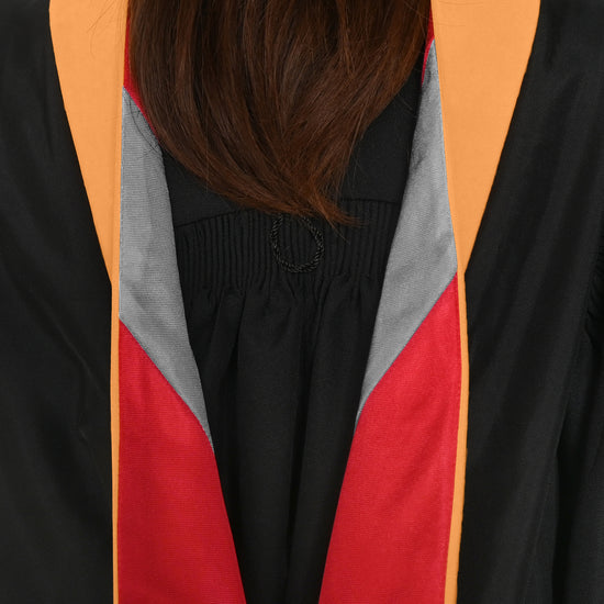 Masters Hood For Engineering, Civil Engineering - Orange/Red/Gray by Wholesale Grad Supply