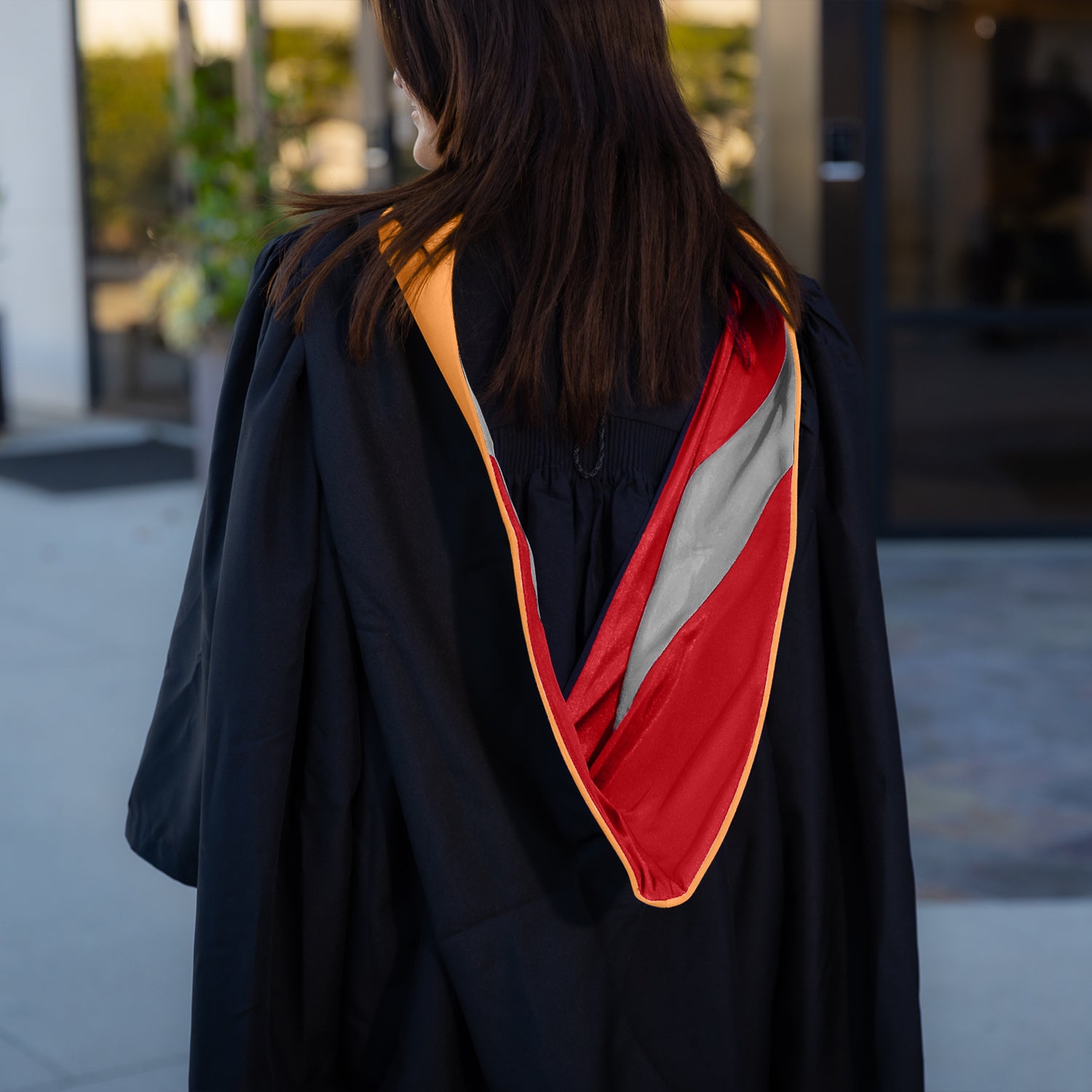 Masters Hood For Engineering, Civil Engineering - Orange/Red/Gray by Wholesale Grad Supply