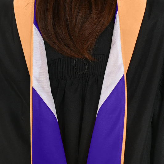 Masters Hood For Nursing - Apricot/Purple/White by Wholesale Grad Supply