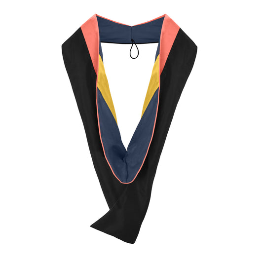 Masters Hood For Public Health - Salmon/Navy Blue/Gold by Wholesale Grad Supply