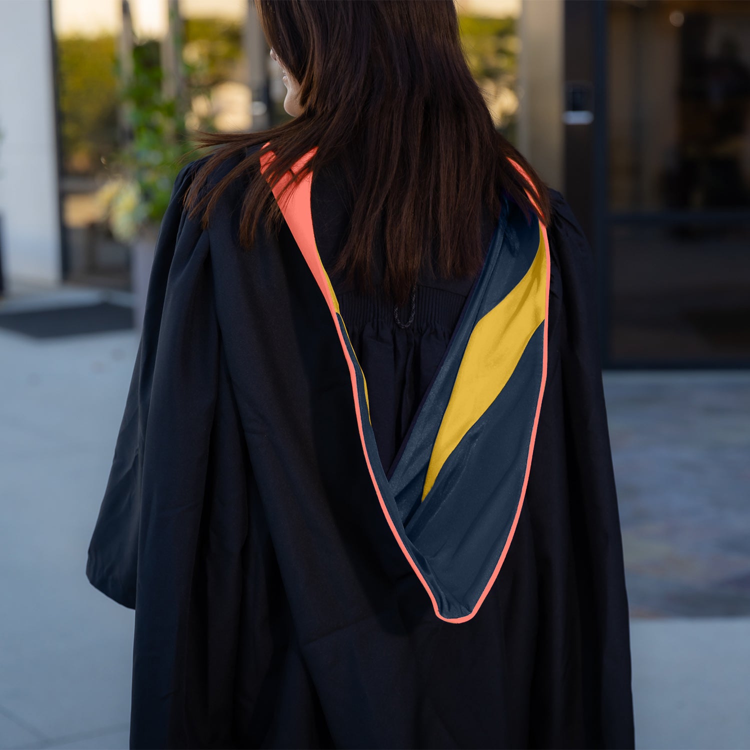 Masters Hood For Public Health - Salmon/Navy Blue/Gold by Wholesale Grad Supply