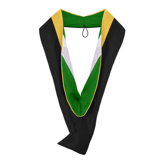 Masters Hood For Science, Mathematics, Political Science - Gold/Green/White by Wholesale Grad Supply