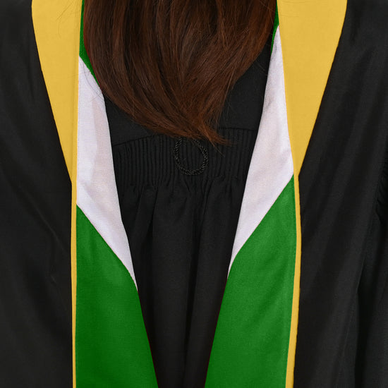 Masters Hood For Science, Mathematics, Political Science - Gold/Green/White by Wholesale Grad Supply