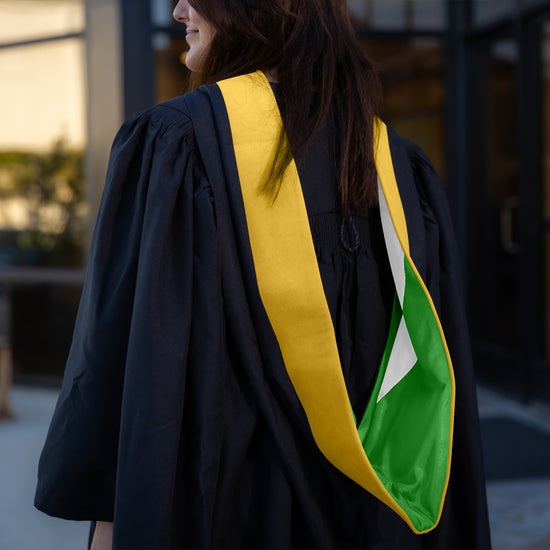 Masters Hood For Science, Mathematics, Political Science - Gold/Green/White by Wholesale Grad Supply