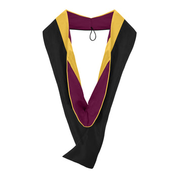 Masters Hood For Science, Mathematics, Political Science - Gold/Maroon/Gold by Wholesale Grad Supply