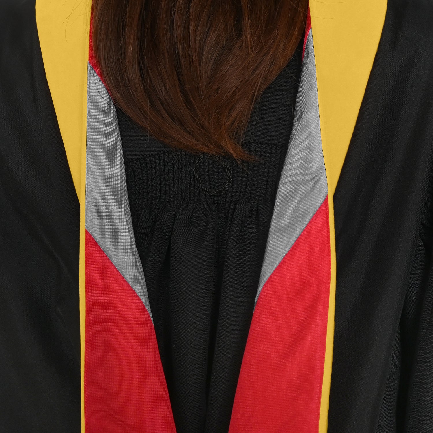 Masters Hood For Science, Mathematics, Political Science - Gold/Red/Gray by Wholesale Grad Supply