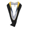 Masters Hood For Science, Mathematics, Political Science - Gold/Silver/Navy Blue by Wholesale Grad Supply