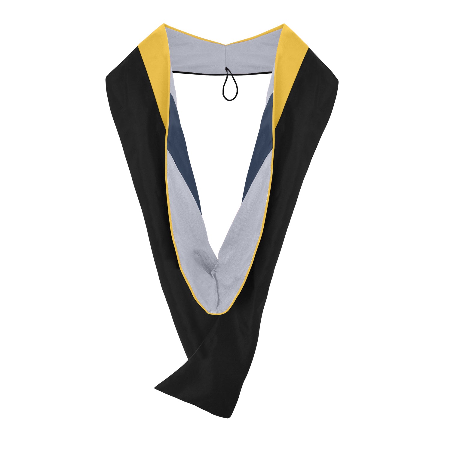 Masters Hood For Science, Mathematics, Political Science - Gold/Silver/Navy Blue by Wholesale Grad Supply