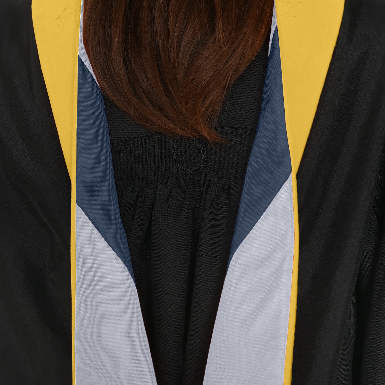 Masters Hood For Science, Mathematics, Political Science - Gold/Silver/Navy Blue by Wholesale Grad Supply