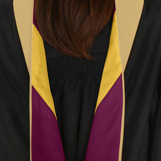 Masters Hood For Social Work, Social Science, Social Service - Citron/Maroon/Gold by Wholesale Grad Supply