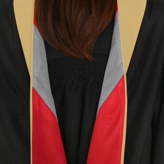 Masters Hood For Social Work, Social Science, Social Service - Citron/Red/Silver by Wholesale Grad Supply
