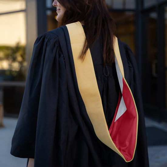 Masters Hood For Social Work, Social Science, Social Service - Citron/Red/White by Wholesale Grad Supply
