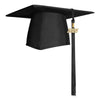 Matte Black Graduation Cap & Tassel by Wholesale Grad Supply