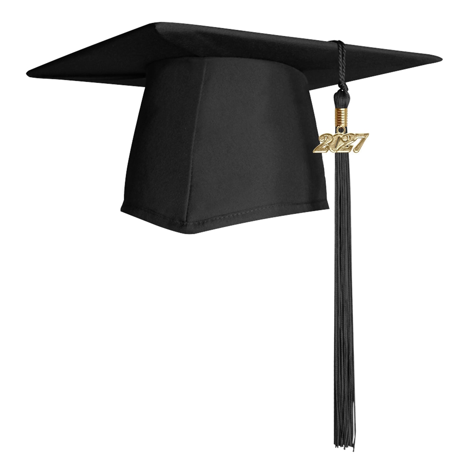 Matte Black Graduation Cap & Tassel by Wholesale Grad Supply