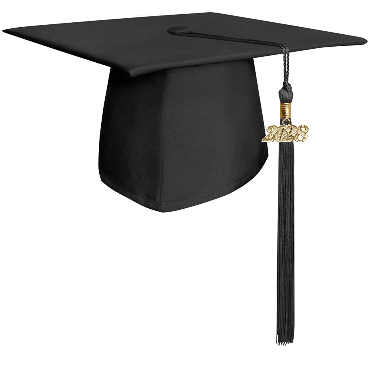 Matte Black Graduation Cap & Tassel by Wholesale Grad Supply