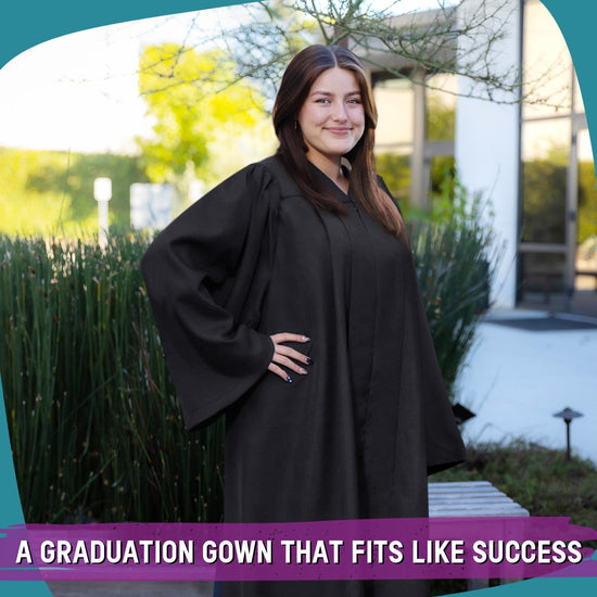 Matte Black Graduation Gown by Wholesale Grad Supply