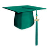 Matte Emerald Green Graduation Cap & Tassel by Wholesale Grad Supply