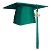 Matte Emerald Green Graduation Cap & Tassel by Wholesale Grad Supply