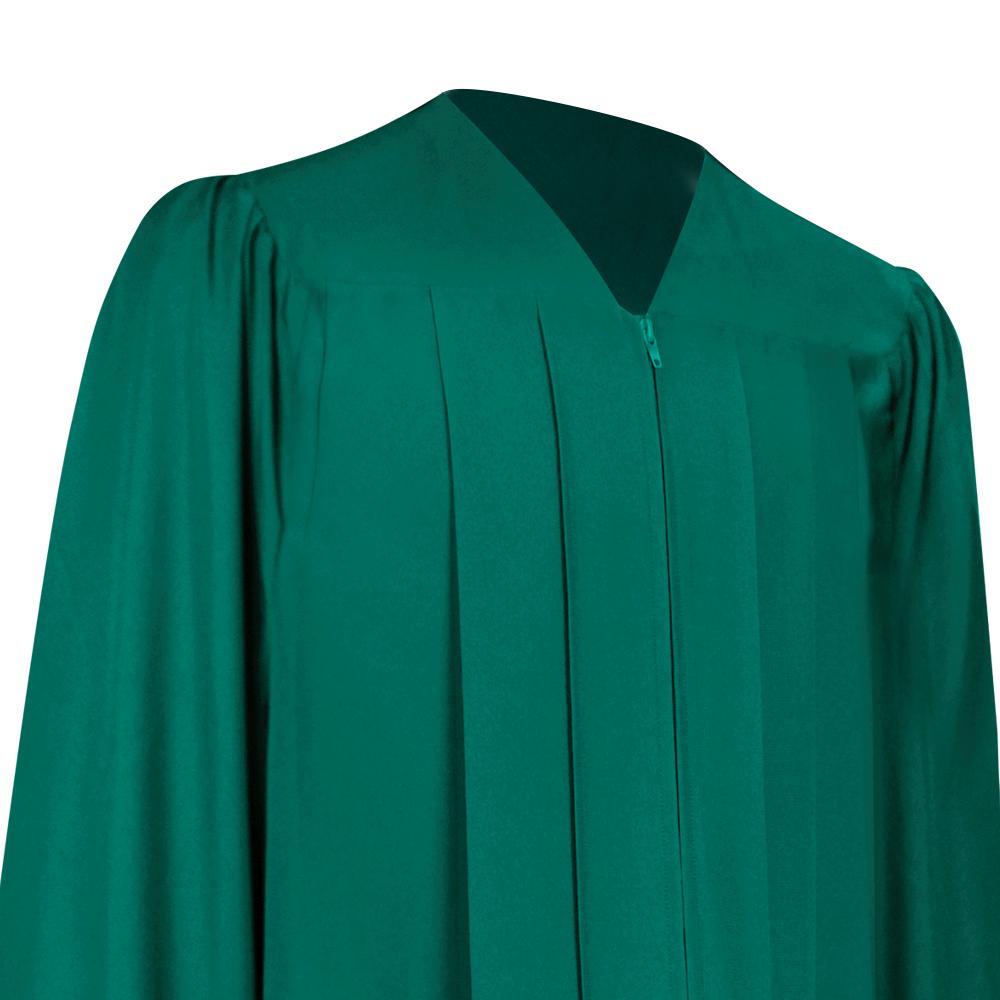 Matte Emerald Green Graduation Gown by Wholesale Grad Supply