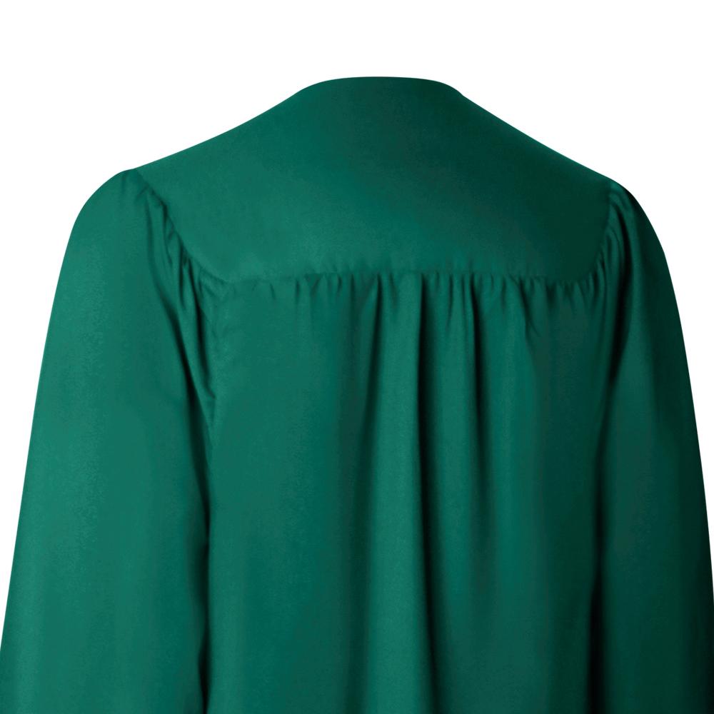 Matte Emerald Green Graduation Gown by Wholesale Grad Supply