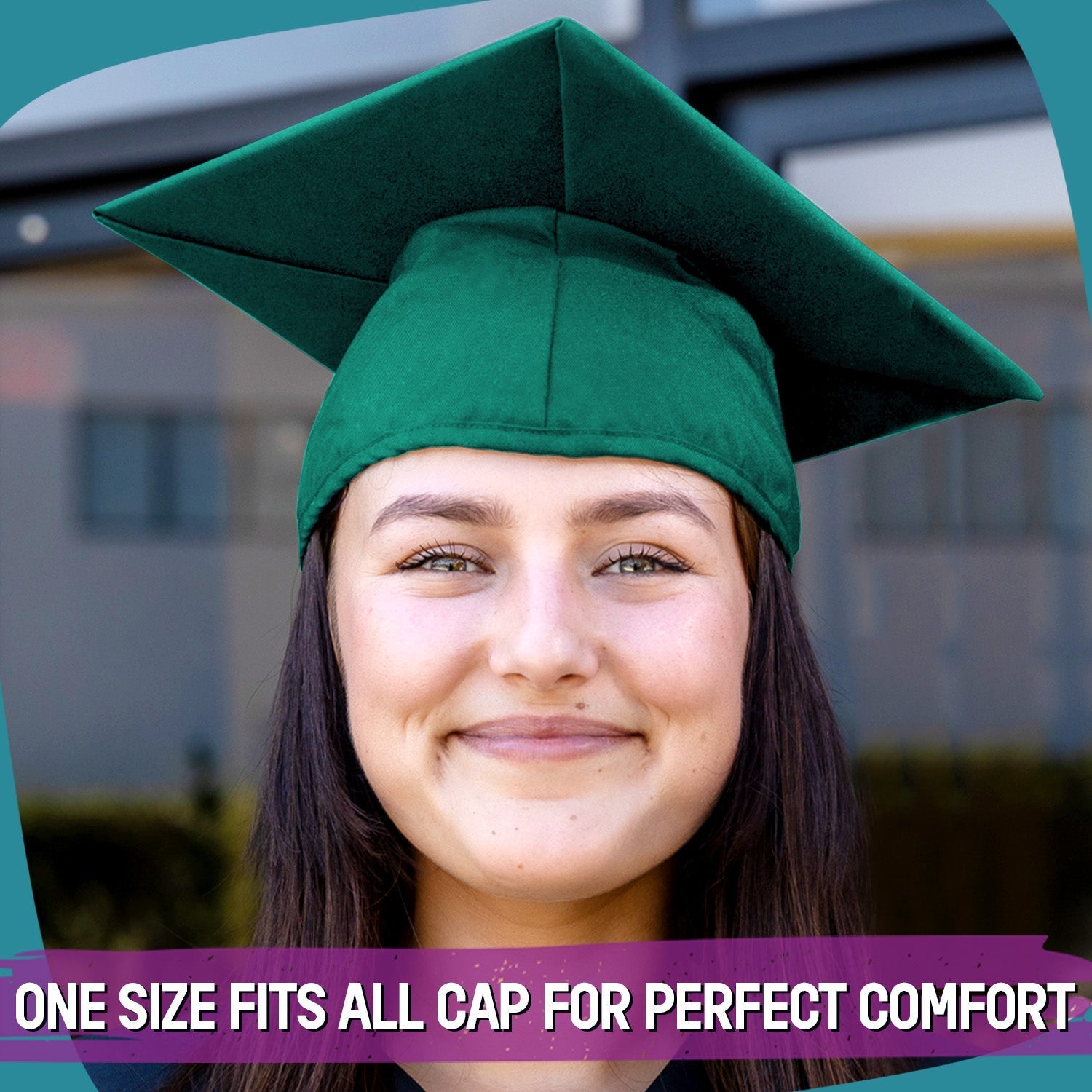 Matte Emerald Green Graduation Gown & Cap by Wholesale Grad Supply
