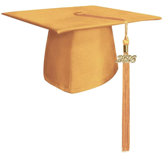 Matte Gold Graduation Cap & Tassel by Wholesale Grad Supply