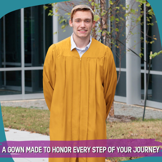 Matte Gold Graduation Gown by Wholesale Grad Supply