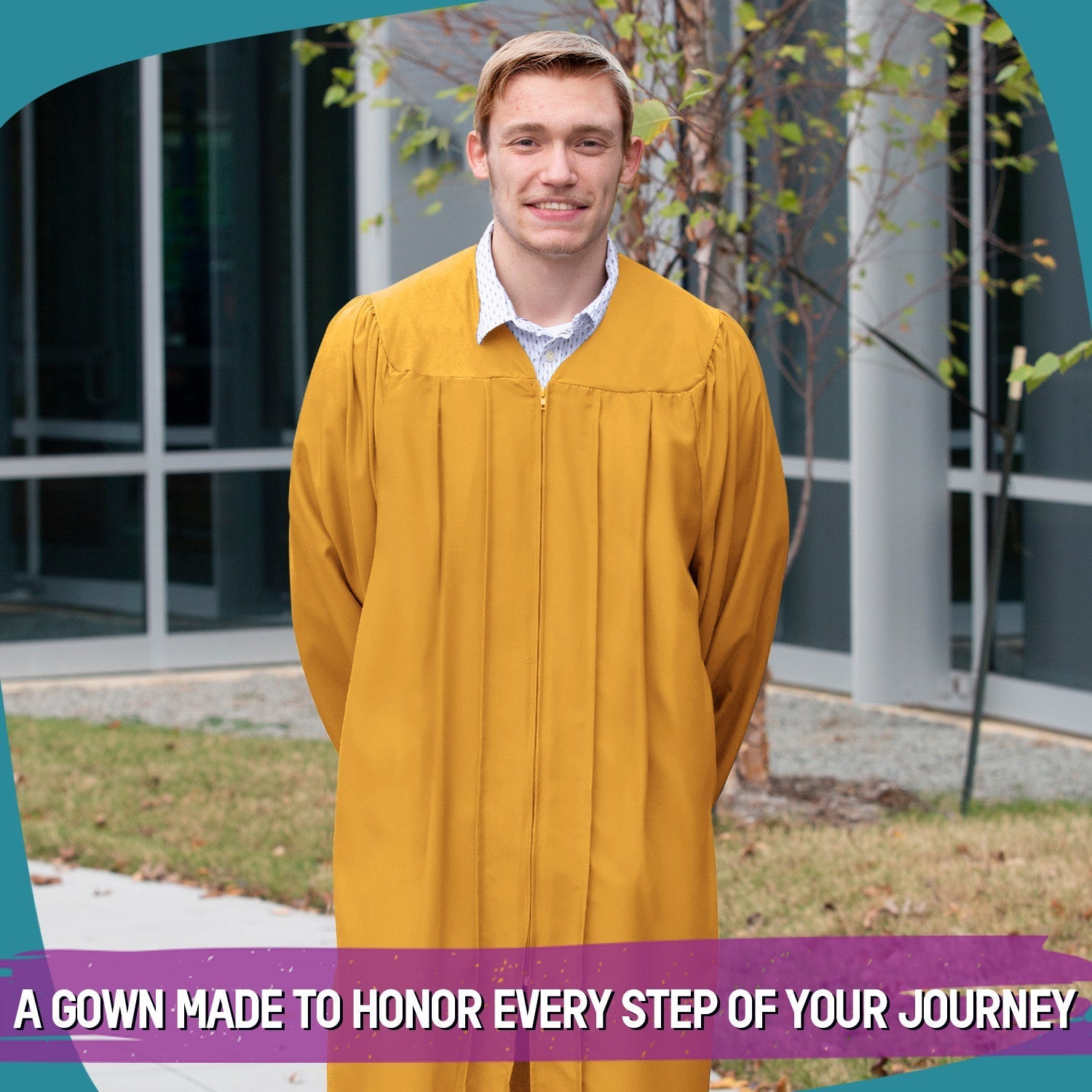 Matte Gold Graduation Gown by Wholesale Grad Supply