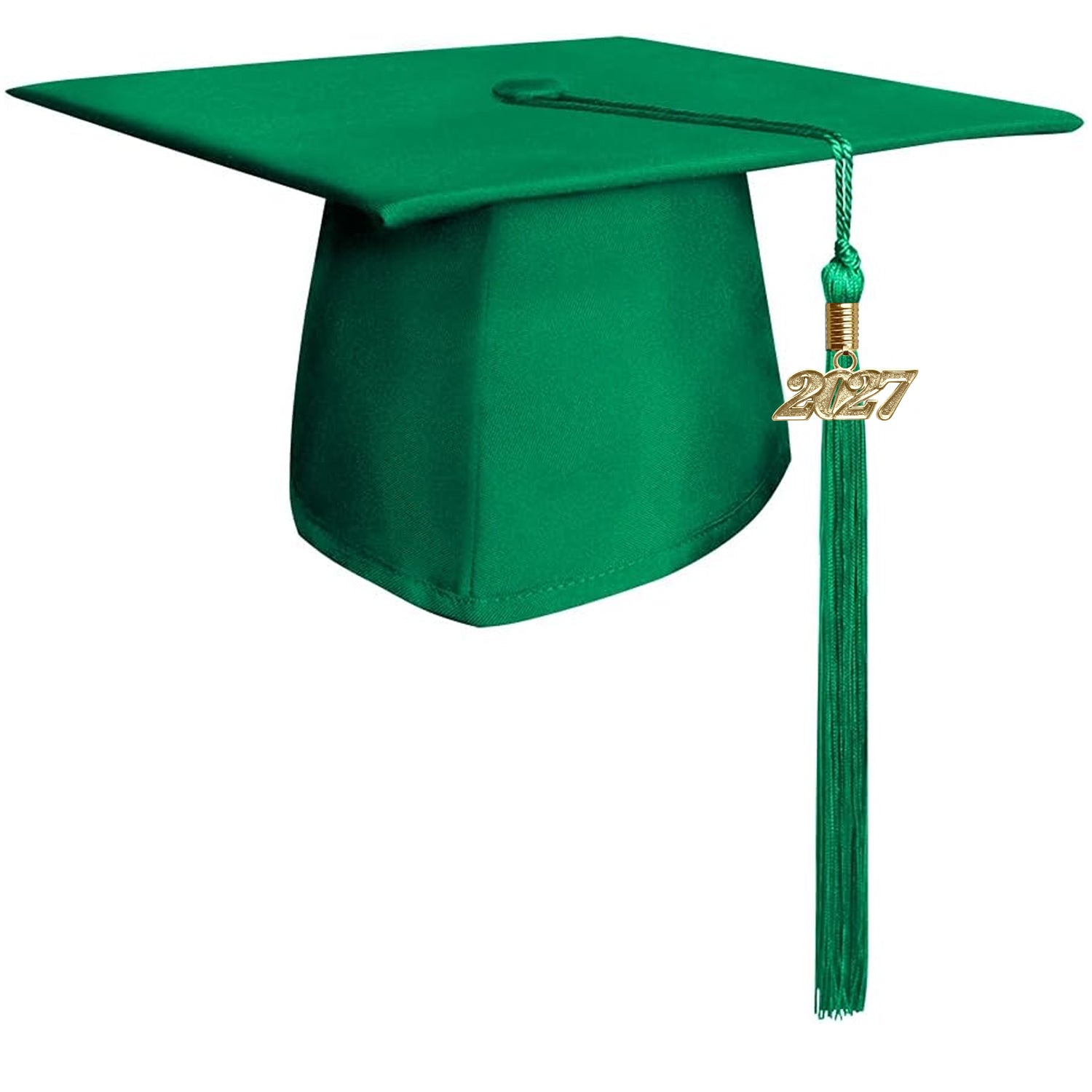 Matte Green Graduation Cap & Tassel by Wholesale Grad Supply