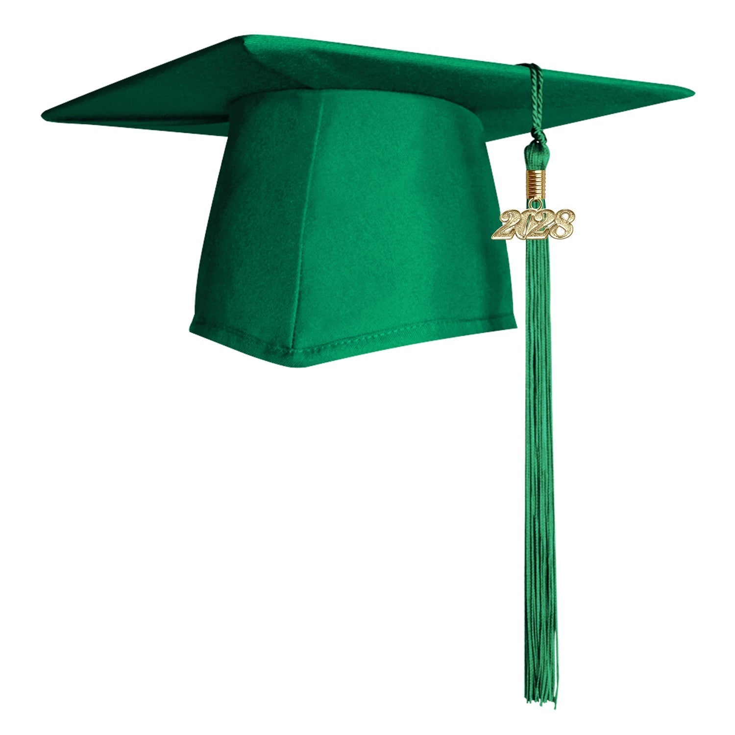 Matte Green Graduation Cap & Tassel by Wholesale Grad Supply