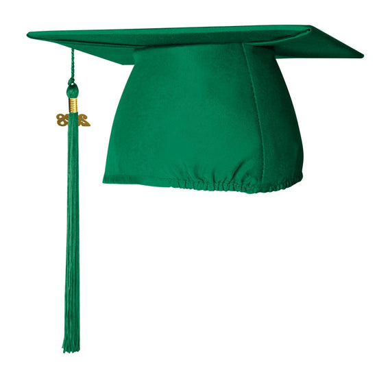 Matte Green Graduation Cap & Tassel by Wholesale Grad Supply