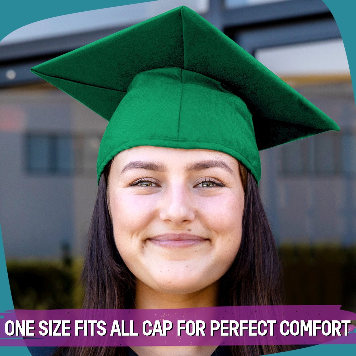 Matte Green Graduation Gown & Cap by Wholesale Grad Supply