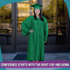 Matte Green Graduation Gown & Cap by Wholesale Grad Supply
