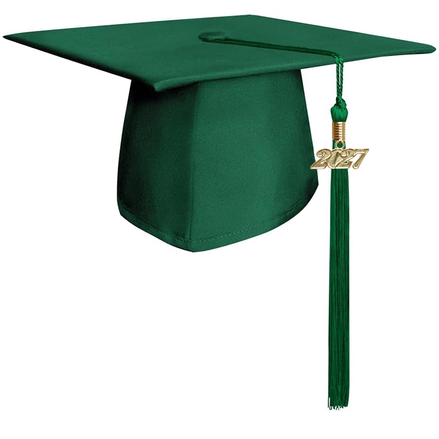 Matte Hunter Green Graduation Cap & Tassel by Wholesale Grad Supply
