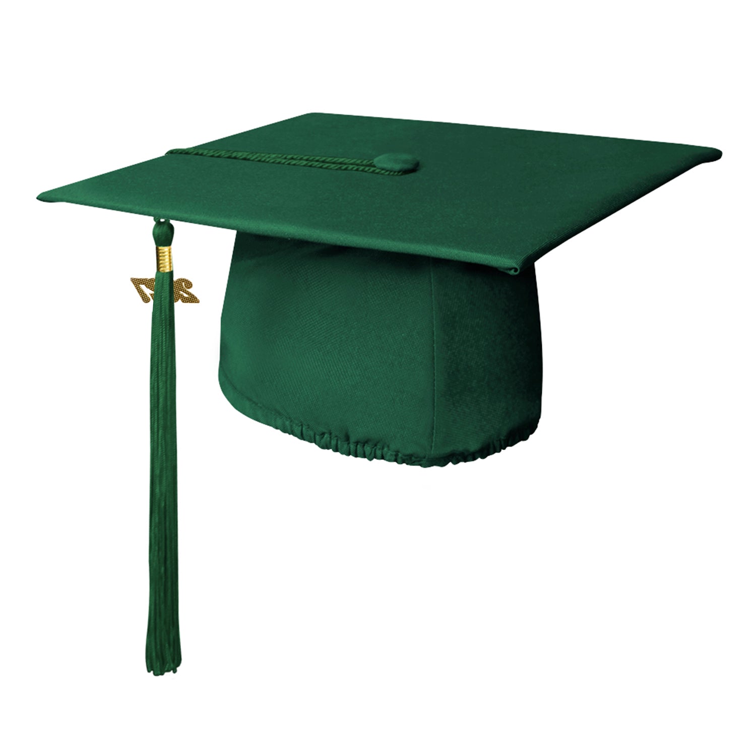 Matte Hunter Green Graduation Cap & Tassel by Wholesale Grad Supply