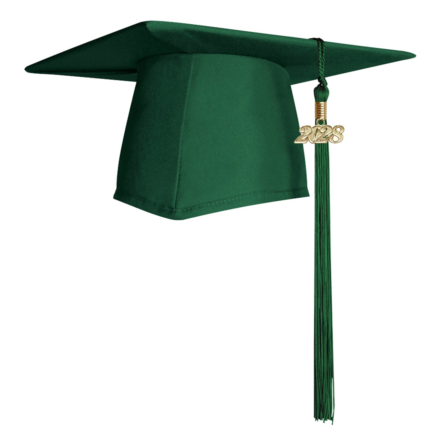 Matte Hunter Green Graduation Cap & Tassel by Wholesale Grad Supply