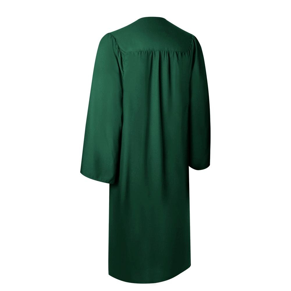 Matte Hunter Green Graduation Gown by Wholesale Grad Supply