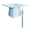 Matte Light Blue Graduation Cap & Tassel by Wholesale Grad Supply