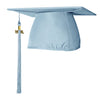 Matte Light Blue Graduation Cap & Tassel by Wholesale Grad Supply