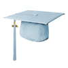Matte Light Blue Graduation Cap & Tassel by Wholesale Grad Supply