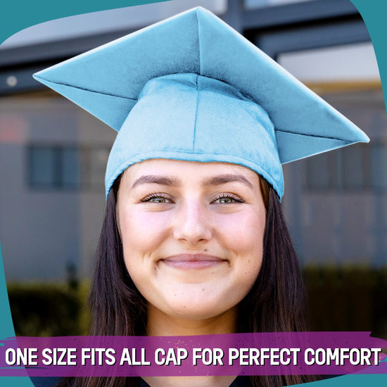 Matte Light Blue Graduation Gown & Cap by Wholesale Grad Supply